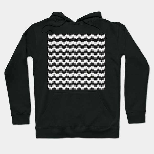 Pixelated Black and White Hoodie by YellowLion